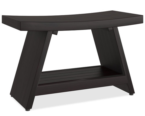 Patented 30" Asia Mocha-Shield Teak Shower Bench with Shelf