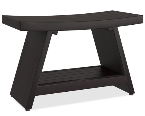 Patented 30" Asia Mocha-Shield Teak Shower Bench with Shelf
