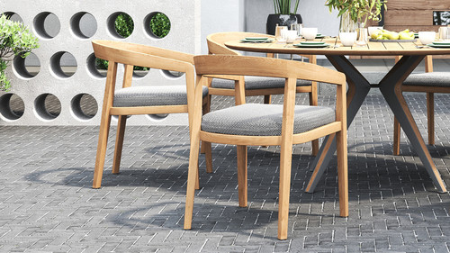 Luxe Outdoor Teak Dining Chair - Aqua Teak
