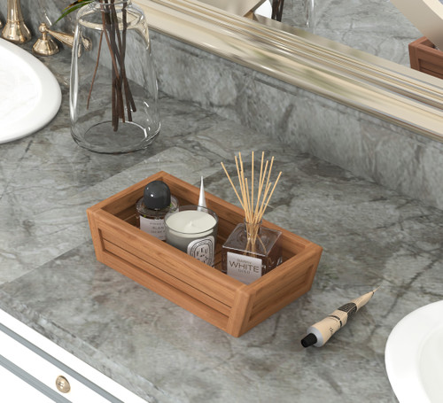 The Original Moa™ Teak Bathroom Guest Towel & Amenities Tray