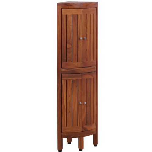 Kai OptiAREA Two-Level Corner Teak Tower Floor Cabinet