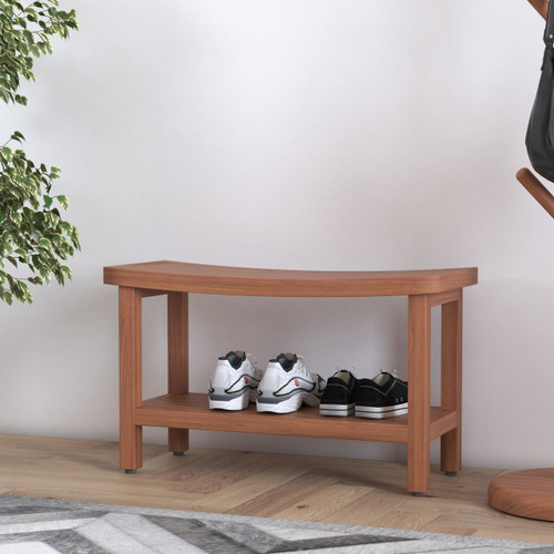 Patented 30" Sumba Teak Entryway Bench with Shelf