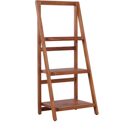 Sula Three-Tier Teak Folding Ladder Shelf