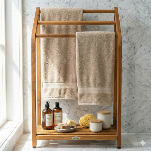The Original Sula Versatile Teak Towel Rack - A. Towel Rack