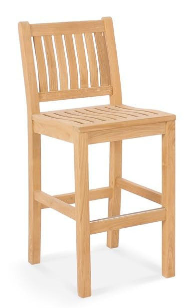 AquaTeak Solid Teak Classic Barstool