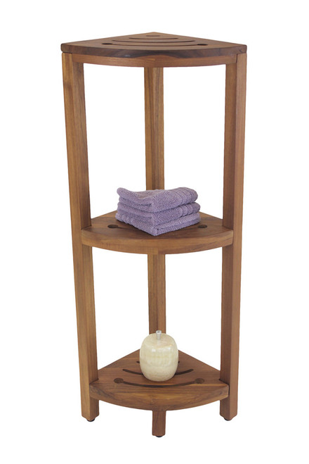 Patented Kai Corner 3 Shelf Corner Stand With Square Legs