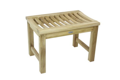 24" Stratus Solid Teak Indoor Outdoor Bench Shower Stool