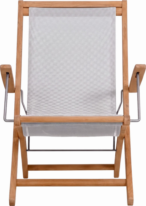Sol Outdoor Teak & Sling Beach Chair