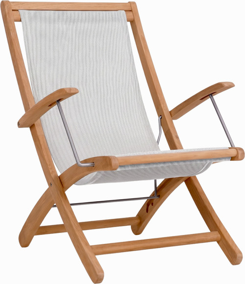 Sol Outdoor Teak & Sling Beach Chair