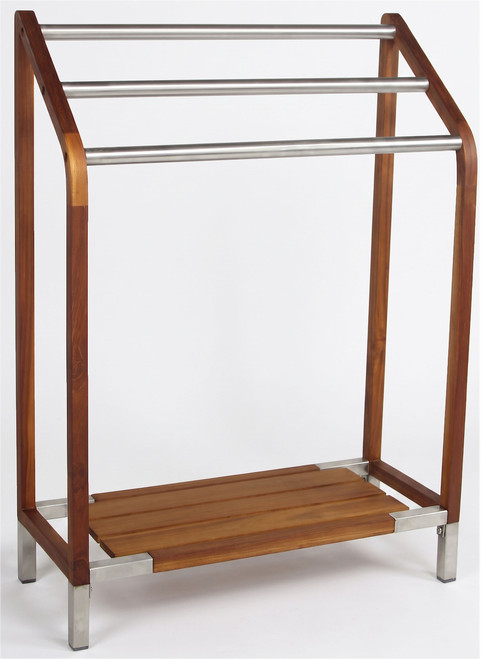 Sula Teak & Stainless Steel Towel Stand