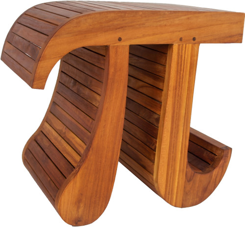 Patented Pi-Shaped Teak Bench