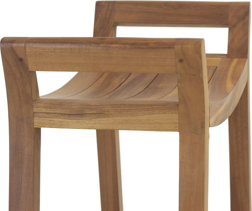 Asia Ascend Teak Shower Bench with Elevated Height and Shelf (130)