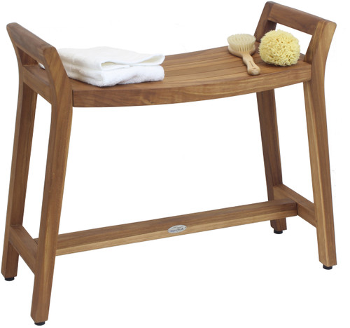 Asia Ascend Estate Teak Shower Bench with Elevated Height