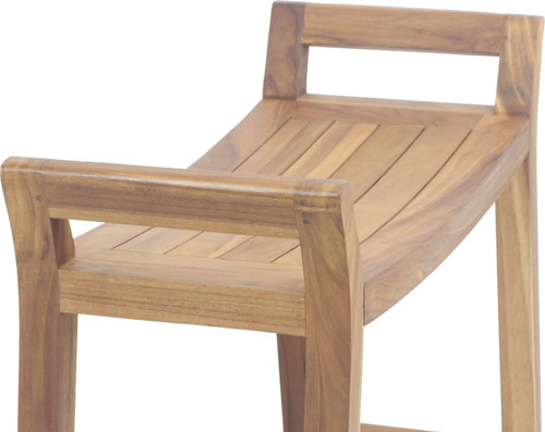 Asia Ascend Estate Teak Shower Bench with Elevated Height