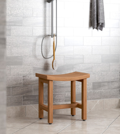 Patented 18" Sumba™ Lotus Teak Shower Bench