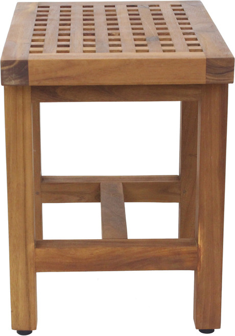 18" Grate Lotus Teak Shower Bench