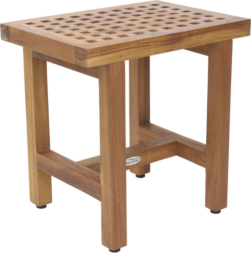 Patented 18" Grate™ Lotus Teak Shower Bench