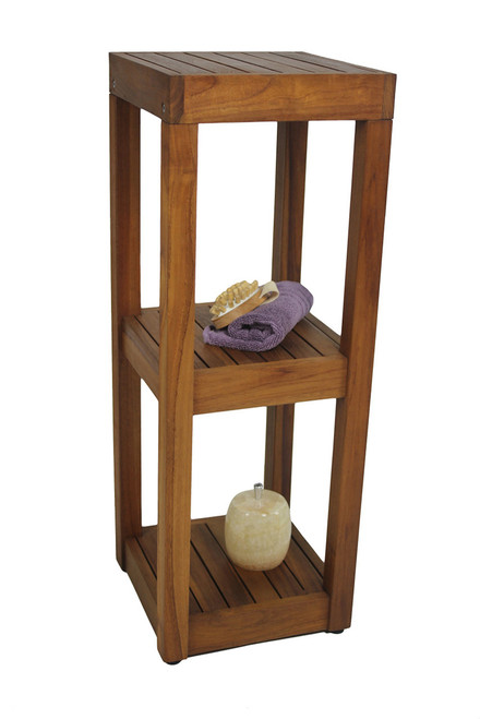 The Original Sula Square Three Tier Teak Bath Stand