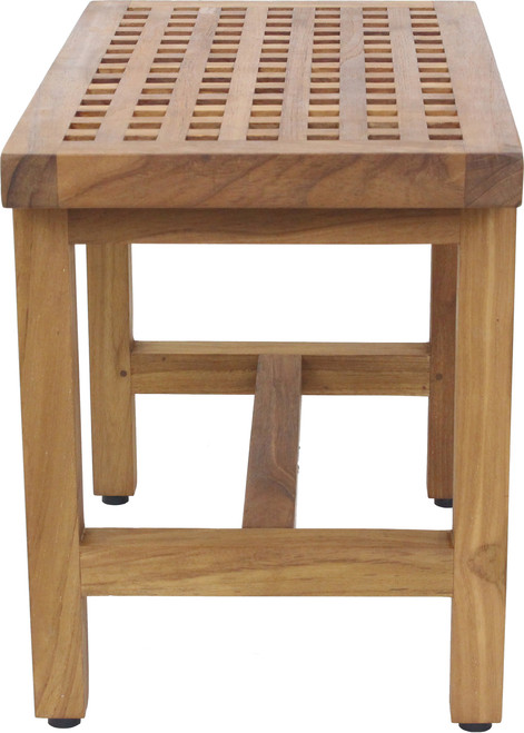 24" Grate Lotus Teak Shower Bench