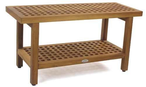 The Original 36" Grate™ Teak Shower Bench with Shelf