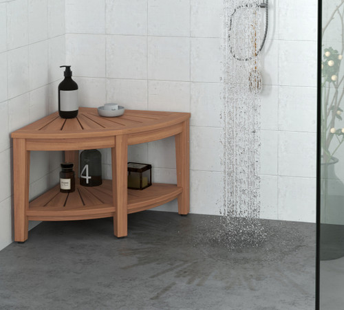 Moa™ Straight Teak Shower Shelf - Storage For Your Shower I AquaTeak