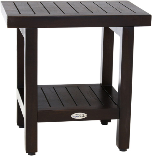 18" Spa™ Mocha Teak Side Table with Shelf