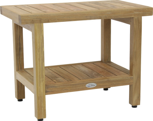 24" Spa™ Natural Teak Side Table with Shelf