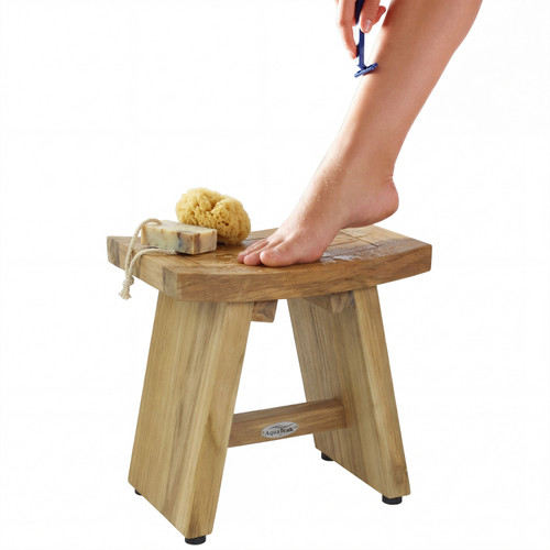 13" Asia Raw Teak Shaving & Washing Foot Rest