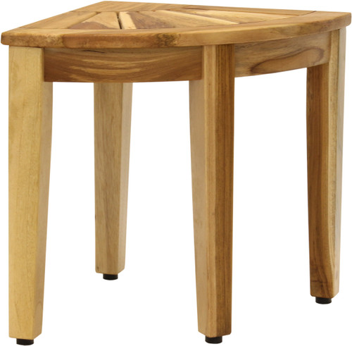 15.5" Kai Clear-Shield Corner Teak Shower Bench