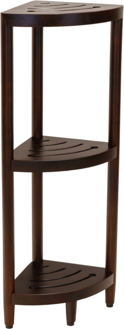 Kai Mocha-Shield Corner Teak Bath Shelf