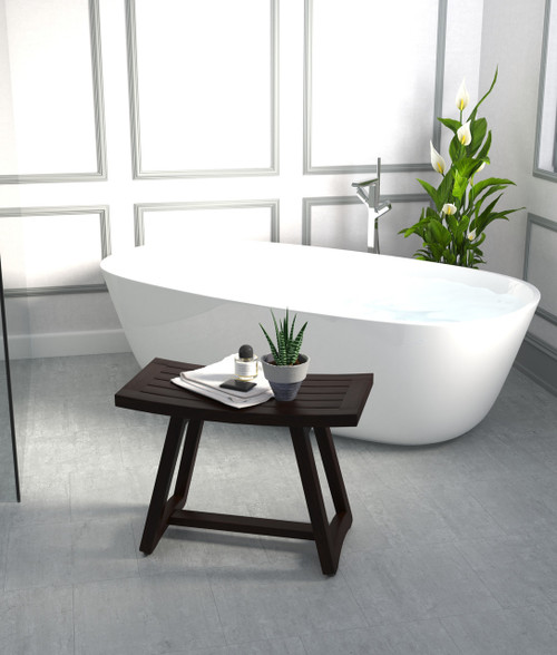 Patented 24" Asia Buru Mocha-Shield Teak Shower Bench