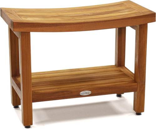 Patented 24" Sumba Teak Shower Bench with Shelf