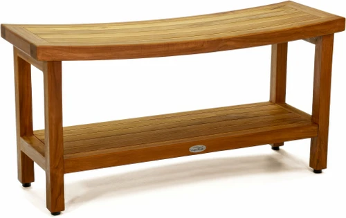 Patented 36" Sumba Teak Shower Bench with Shelf