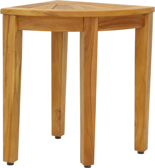 15.5" Kai Corner Teak Shower Bench with Elevated Height