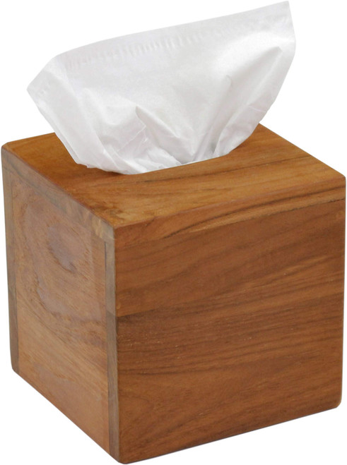 AquaTeak Manada Square Teak Tissue Box