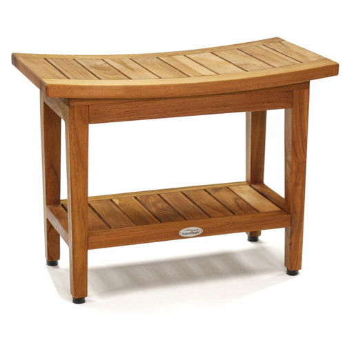 Patented 24" Maluku Teak Shower Bench with Shelf