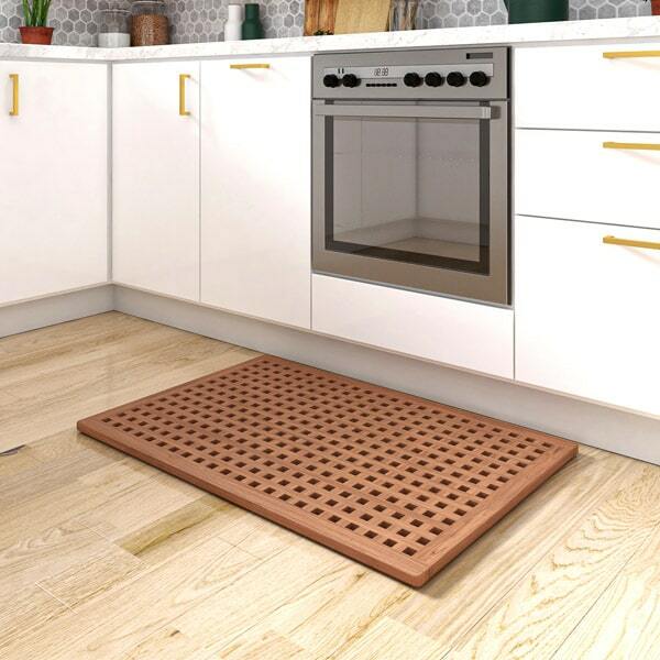 ALA TEAK Wood Grate Shower Bath Spa Waterproof Floor Mat