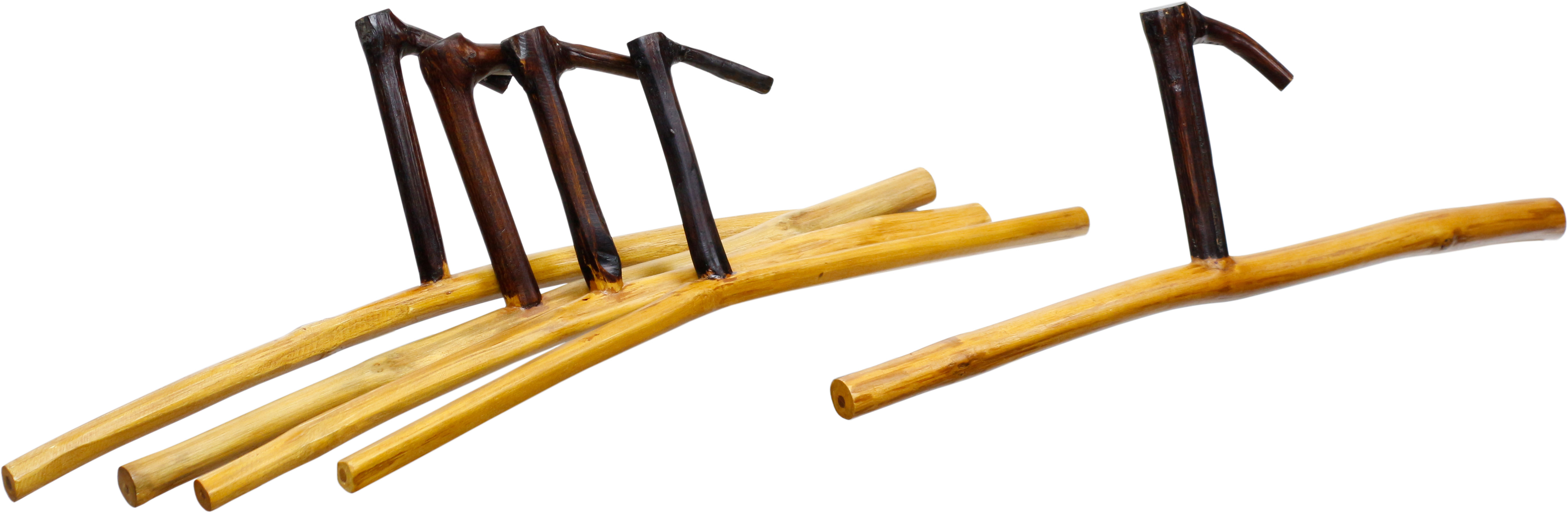 The Moa™ Set of Five Teak Wood Hangers.