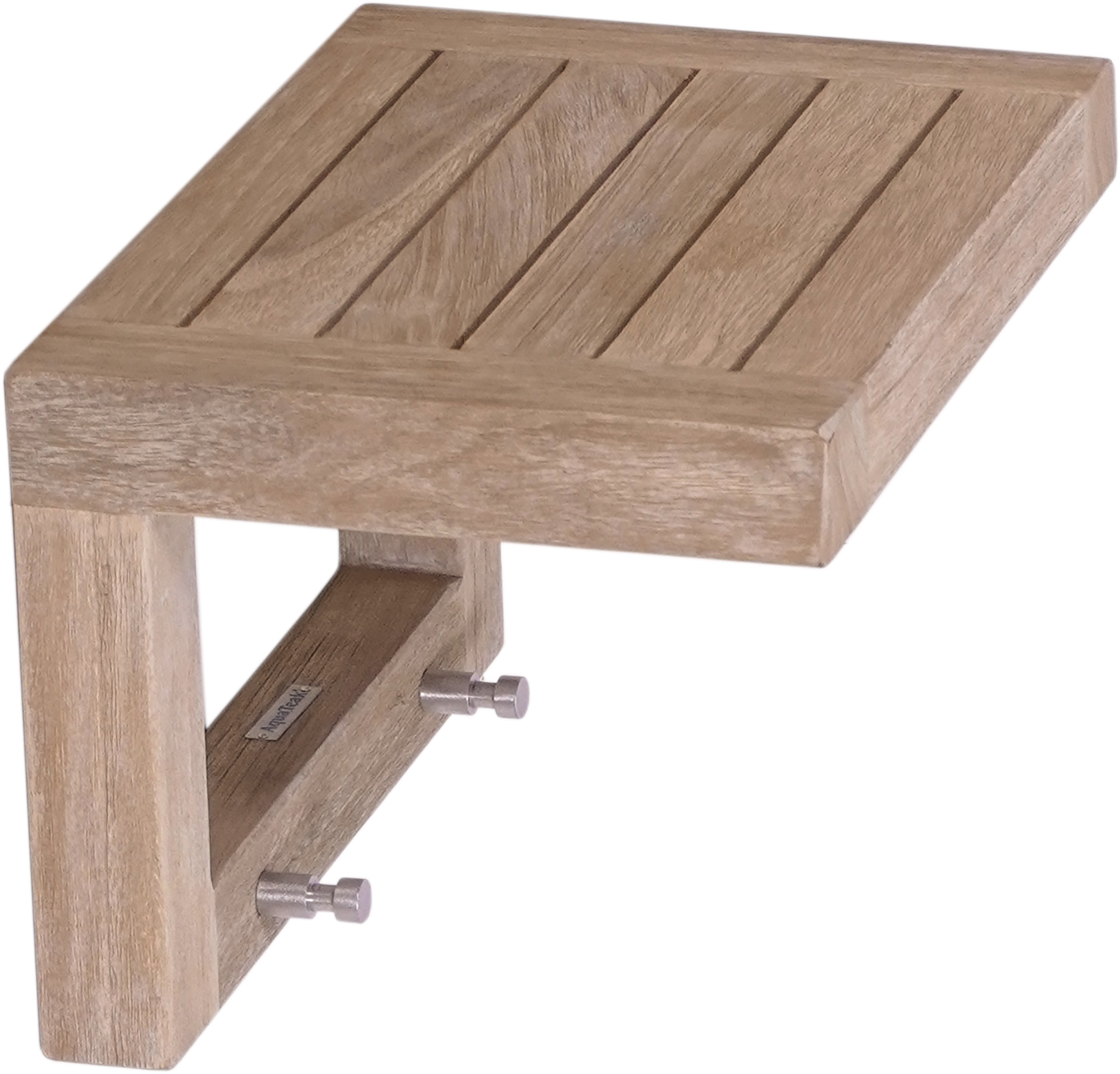 12" MoaMist™ Wall Shelf & Hooks — Teak Bath Stool & Accessories