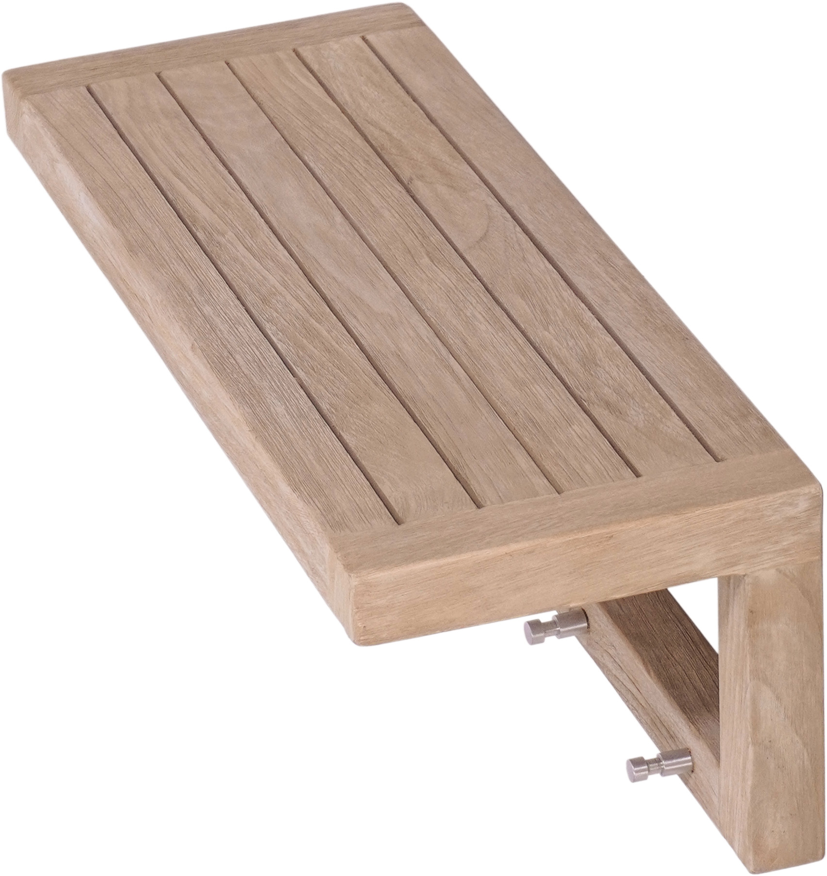 24" MoaMist™ Wall Shelf & Hooks — Teak Bath Stool & Accessories