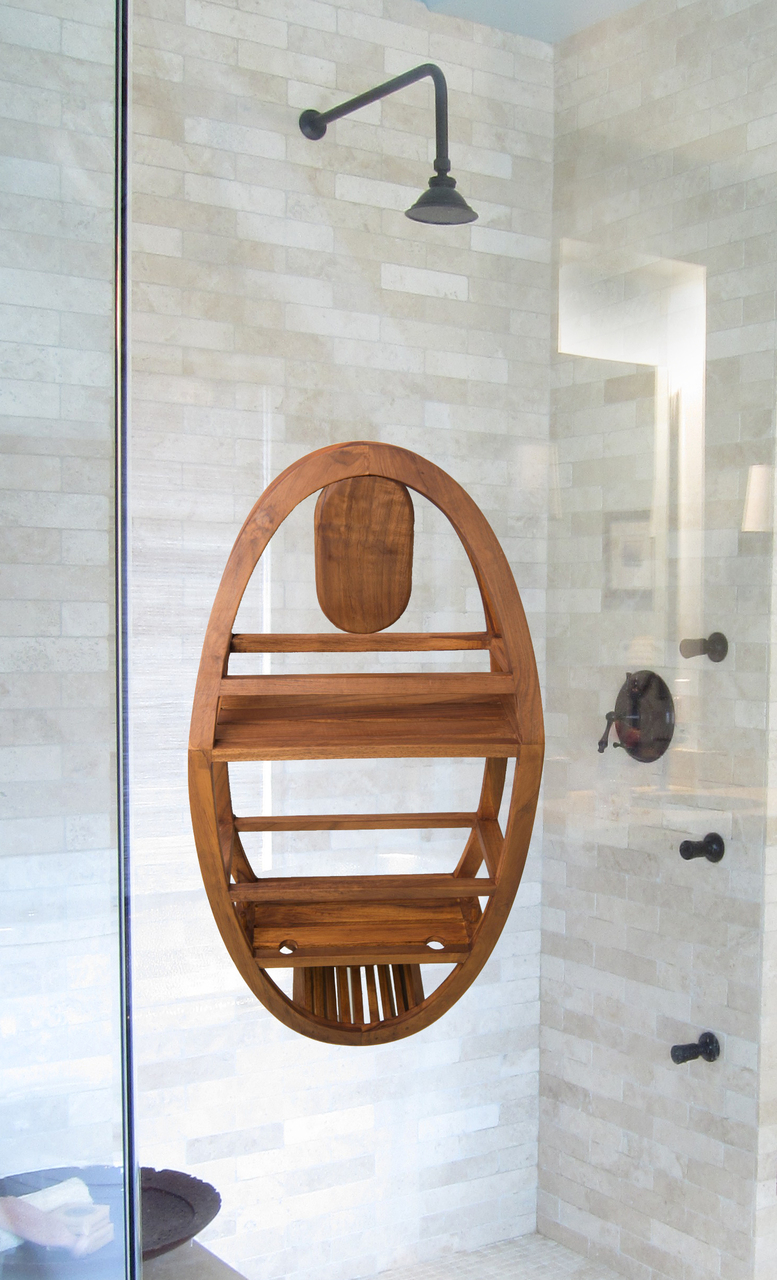 The Original Moa™ Straight Teak Shower Shelf