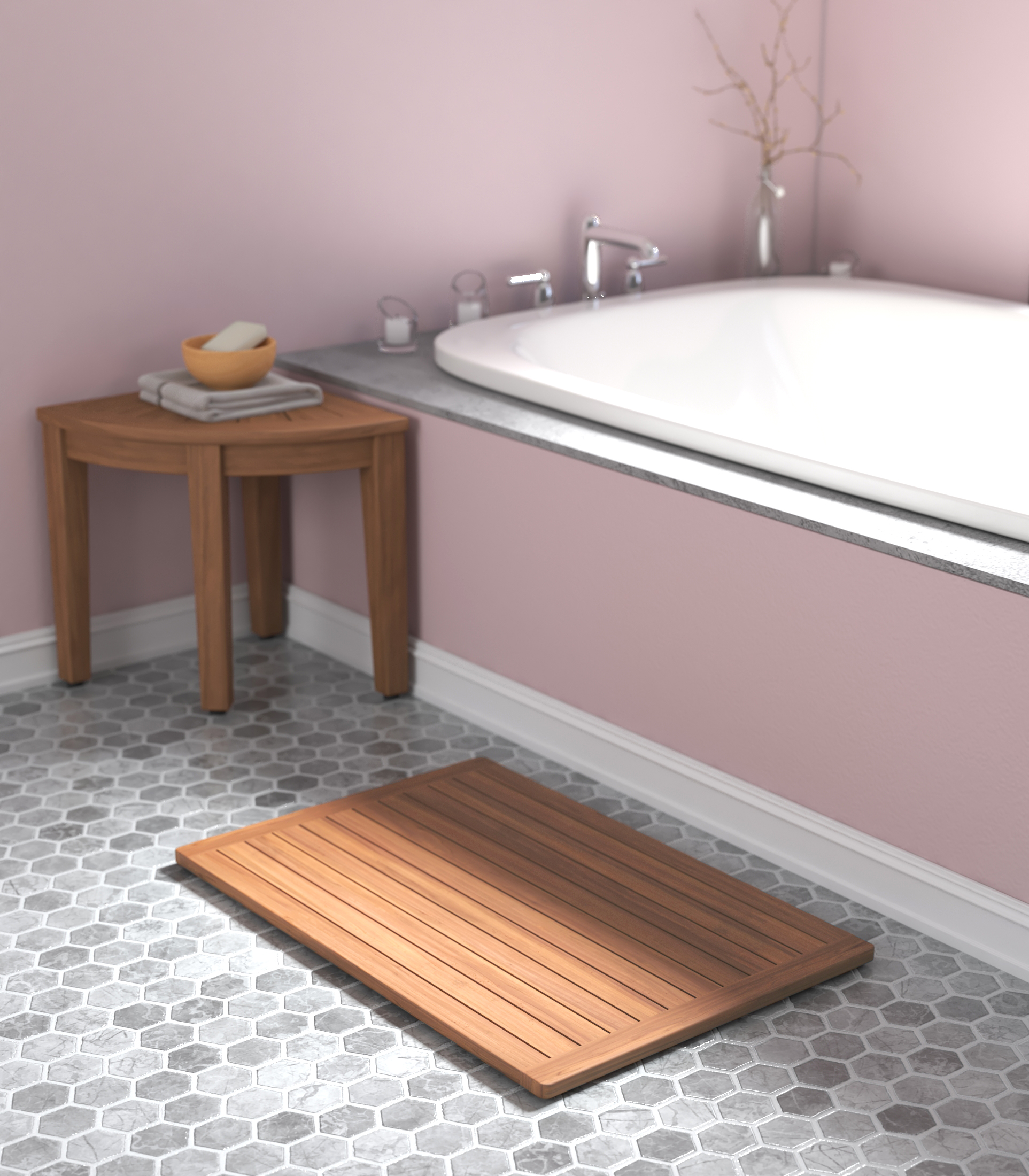 Aqua Teak The Original Spa Teak Bath & Shower Mat