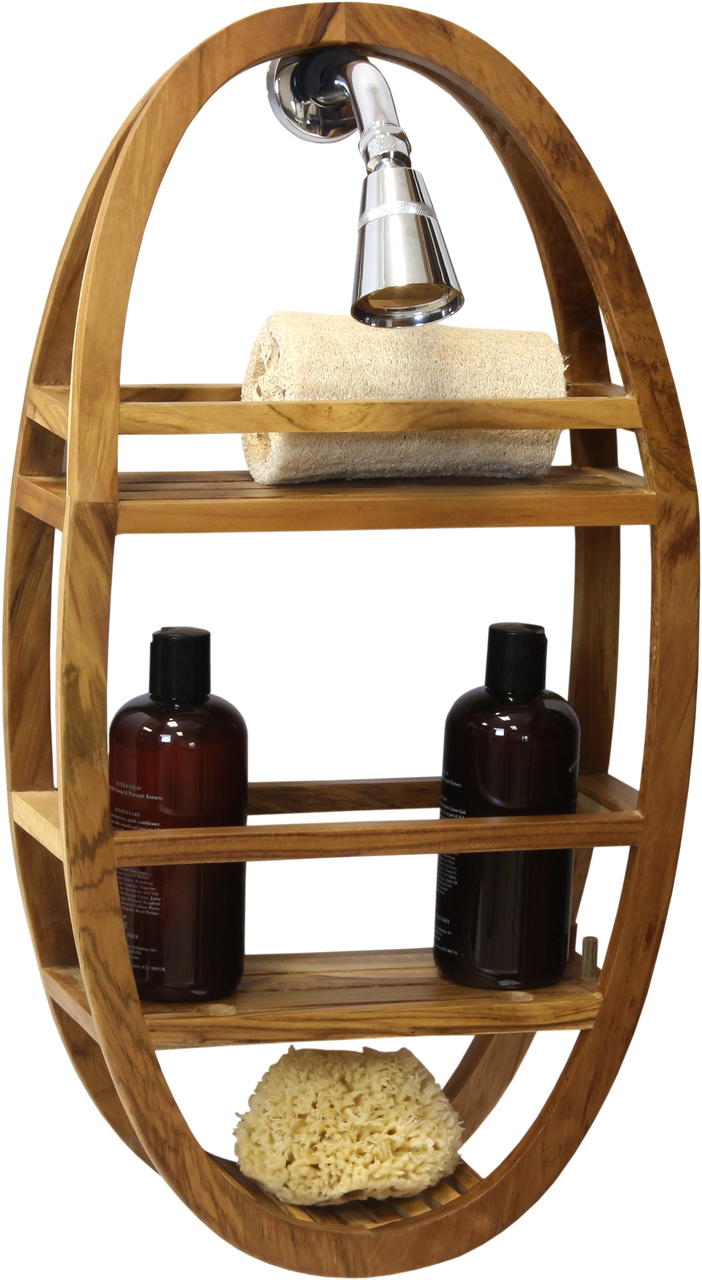 Patented Moa™ Teak Shower Organizer