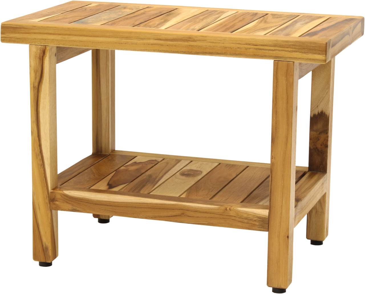 Spa™ Teak Shower Bench with Shelf - Safety and Style For The