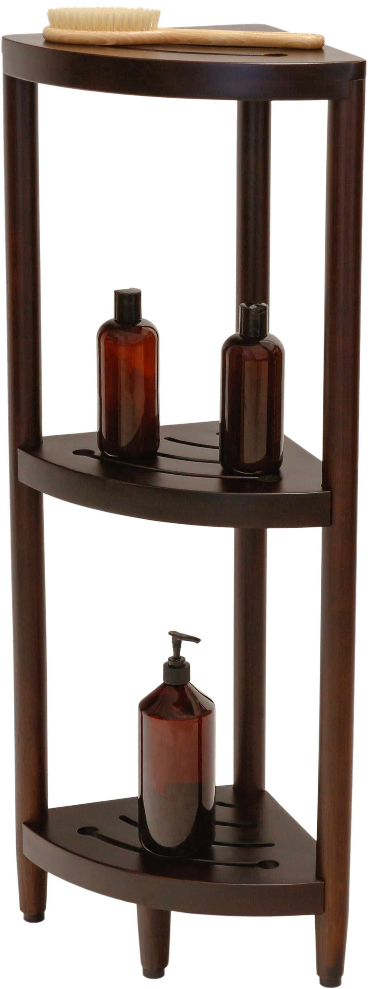 Kai Mocha-Shield Small 3-Tier Teak Corner Bath Shelf