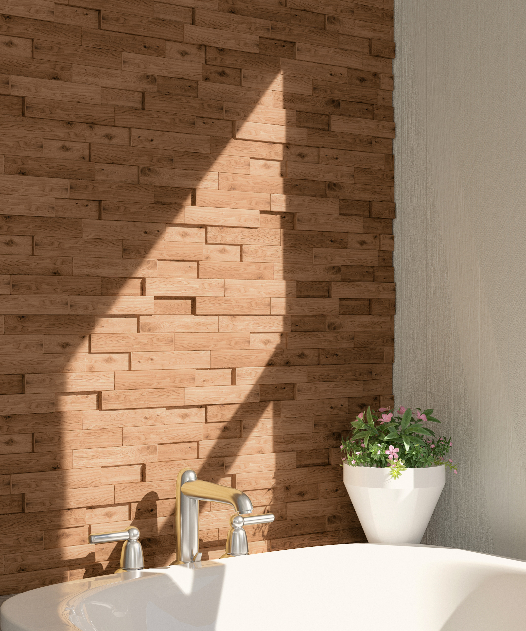 Manada Reclaimed Teak Wood Wall Tile Decor