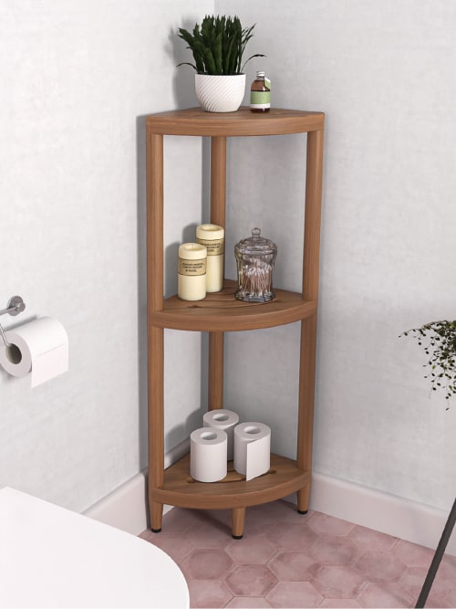 The Original Moa™ Straight Teak Shower Shelf