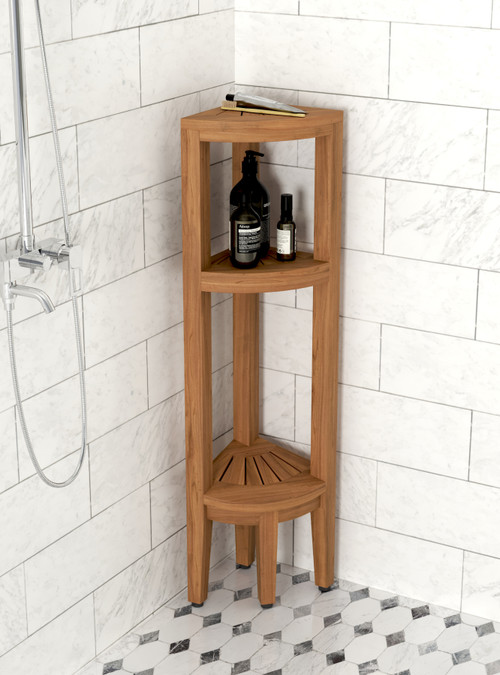 The Original Kai™ Corner Teak Shower Shelf