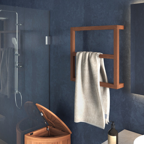 Manada Wall Mount Teak Towel Rack Aqua Teak
