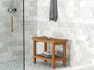 Patented 24" Sumba™ Teak Shower Bench with Shelf